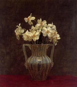 亨利 方丹 拉圖爾 Narcisses in an Opaline Glass Vase 亨利 方丹 拉圖爾 Narcisses in an Opaline Glass Vase